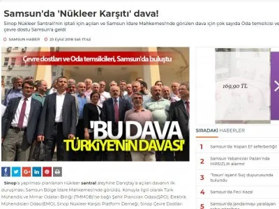 SAMSUN`DA `NÜKLEER KARŞITI` DAVA! (SAMSUNGAZETESİ.COM)