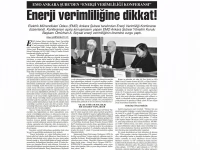 ENERJİ VERİMLİLİĞİNE DİKKAT! (BAŞKENT GAZETESİ, 25.10.208)