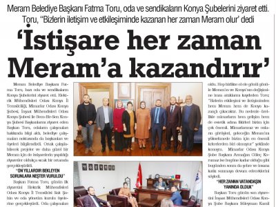 İSTİŞARE MERAM`A KAZANDIRIR (KONYA YENİGÜN, 07.11.2018)