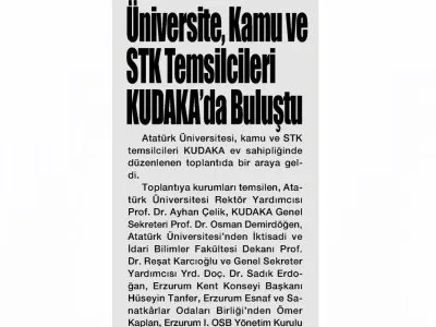 ÜNİVERSİTE KAMU VE STK TEMSİLCİLERİ KUDAKA DA BULUŞTU (ERZURUM PUSULA, 13.11.2018)