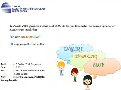 ENGLISH SPEAKING CLUB SOSYAL ETKİNLİĞİ
