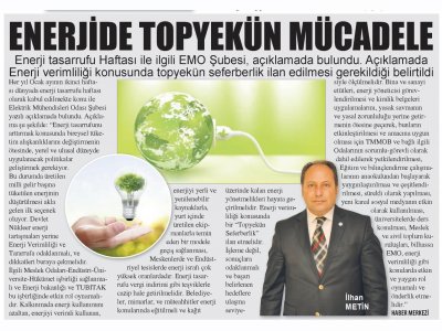 ENERJİDE TOPYEKUN MÜCADELE (ANTALYA GÜNDEM - 09.01.2109)