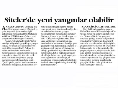 SİTELER`DE YENİ YANGINLAR OLABİLİR (WWW.ANAYURTGAZETESİ.COM., 18.01.2019)