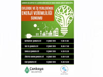 ÇANKAYA BELEDİYESİ SOKULLU ÇANKAYA EVİNDE ENERJİ VERİMLİLİĞİ SUNUMU DÜZENLENECEK