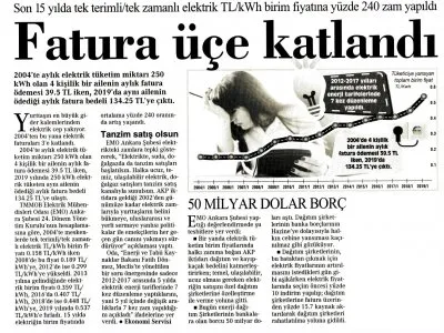 ELEKTRİK CEP YAKTI (CUMHURİYET, 26.03.2019)