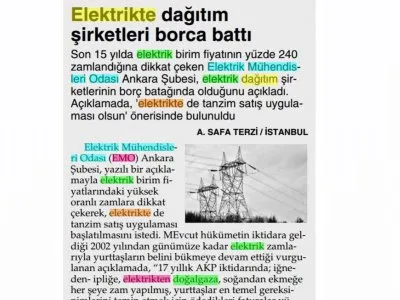 ELEKTRİKTE DAĞITIM ŞİRKETLERİ İFLASTA (YENİ MESAJ, 26.03.2019)