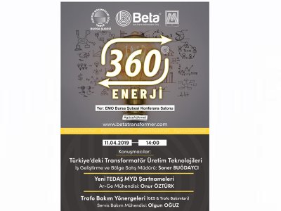 TÜRKİYE`DEKİ TRANSFORMATÖR ÜRETİM TEKNOLOJİLERİ
11.04.2019 EMO BURSA ŞUBE
