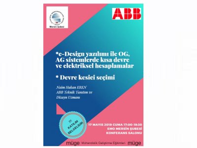 ABB İLE E-DESİGN YAZILIMI İLE KISA DEVRE HESAPLAMALAR  EĞİTİMİ