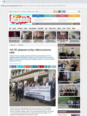 169 TRT ÇALIŞANININ TASFİYE EDİLMESİ PROTESTO EDİLDİ (GÜÇLÜ ANADOLU)