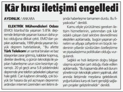 KAR HIRSI İLETİŞİMİ ENGELLEDİ (AYDINLIK)