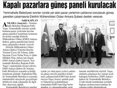 KAPALI PAZARLARA GÜNEŞ PANELİ KURULACAK (ANAYURT, 26.09.2019)