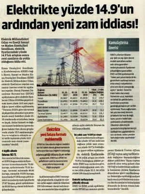 ELEKTRİKTE YENİ, ZAMLAR YOLDA İDDİASI (DÜNYA)