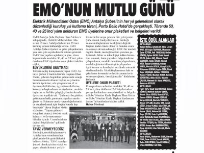 EMO`NUN MUTLU GÜNÜ (AKDENİZ GERÇEK - 31.12.2019)