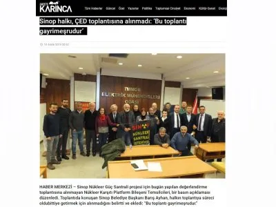SİNOP HALKI, ÇED TOPLANTISINA ALINMADI: `BU TOPLANTI GAYRİMEŞRUDUR` (GAZETEKARİNCA.COM)