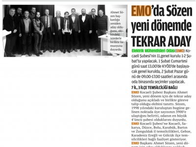 ÖZGÜR KOCAELİ :EMO DA SÖZEN YENİ DÖNEMDE TEKRAR ADAY