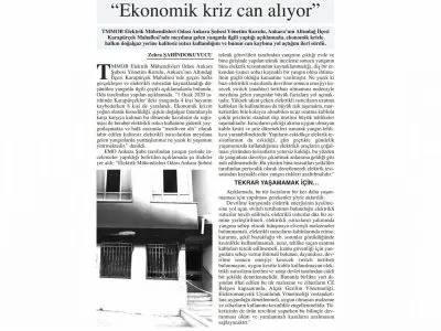 `EKONOMİK KRİZ CAN ALIYOR` (BAŞKENT GAZETESİ, 06.01.2020)