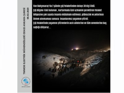 ÇIĞ FELAKETİNDE YAŞAMINI YİTİRENLERİN ACILI AİLELERİNE BAŞ SAĞLIĞI DİLİYORUZ