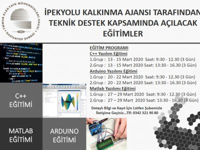 İPEKYOLU KALKINMA AJANSI TEKNİK DESTEK KAPSAMINDA Kİ EĞİTİM PROGRAMI