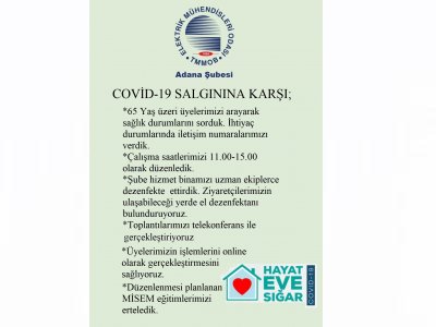 KORONAVİRÜS SALGININA KARŞI TEDBİRLER ALDIK