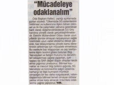 MÜCADELEYE ODAKLANALIM (İSTİKBAL GAZETESİ 14.04.2020)
