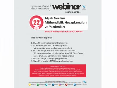 WEBINAR: ALÇAK GERİLİM MÜHENDİSLİK HESAPLAMALARI VE YAZILIMLARI