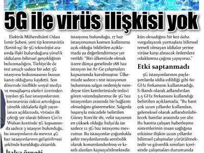 5G İLE VİRÜSÜN İLİŞKİSİ YOK (YENİ BAKIŞ)