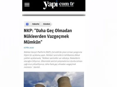 NKP: DAHA GEÇ OLMADAN NÜKLEERDEN VAZGEÇMEK MÜMKÜN (YAPİ.COM.TR)