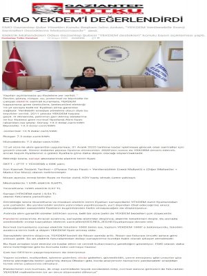 ŞUBE BAŞKANIMIZIN YEKDEM DESTEKLERİNE İLİŞKİN BASIN AÇIKLAMASI