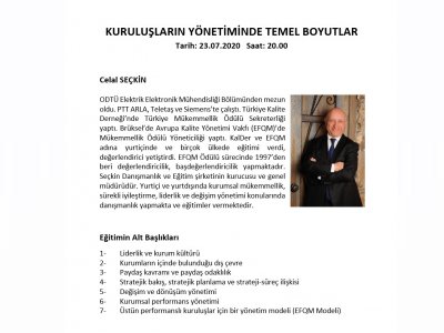 KURULUŞLARIN YÖNETİMİNDE TEMEL BOYUTLAR