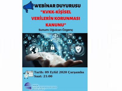 KVKK-KİŞİSEL VERİLERİN KORUNMASI KANUNU WEBİNAR EĞİTİMİNE KAYIT YAPTIRMAYI UNUTMAYIN !