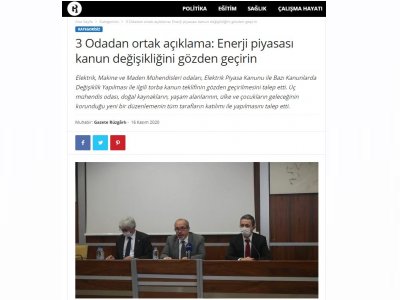 3 ODADAN ORTAK AÇIKLAMA: ENERJİ PİYASASI KANUN DEĞİŞİKLİĞİNİ GÖZDEN GEÇİRİN (GAZETERUZGARLİ.COM)