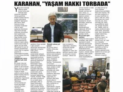 KARAHAN `YAŞAM HAKKI TORBADA` (GÜNDEM ARTVİN)