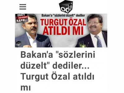 BAKAN`A `SÖZLERİNİ DÜZELT` DEDİLER... TURGUT ÖZAL ATILDI MI (ODATV4.COM)