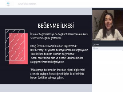 SUNUM VE İKNA YÖNTEMLERİ BAŞLIKLI WEBINARI DÜZENLENDİ