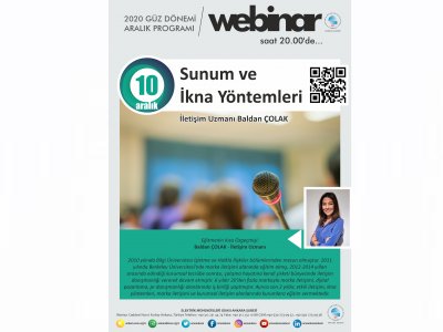 SUNUM VE İKNA YÖNTEMLERİ BAŞLIKLI WEBINAR DÜZENLENECEK