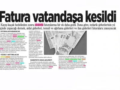FATURA VATANDAŞA KESİLDİ (SAKARYA YENİ HABER)