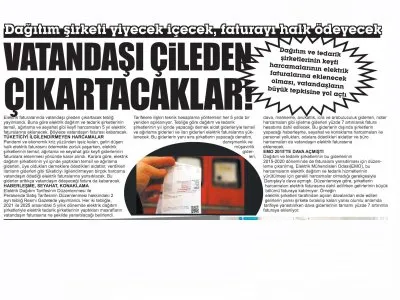 DAĞITIM ŞİRKETLERİ YİYECEK İÇECEK, FATURAYI HALK ÖDEYECEK (55 YENİGÜN)