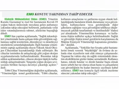 EMO KONUYU YAKINDAN TAKIP EDECEK (BAŞKENT GAZETESİ)