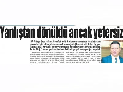 YANLIŞTAN DÖNÜLDÜ ANCAK YETERSİZ (ANTALYA SON HABER-21.12.2020)