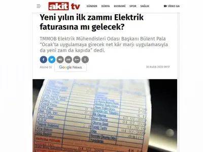 YENİ YILIN İLK ZAMMI ELEKTRİK FATURASINA MI GELECEK? (AKİTTV.COM)