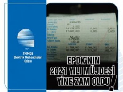 EPDKNIN 2021 YILI MÜJDESİ YİNE ZAM OLDU