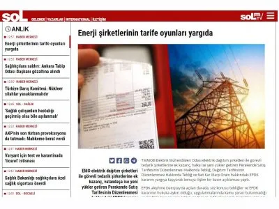 ENERJİ ŞİRKETLERİNİN TARİFE OYUNLARI YARGIDA (SOL.ORG.TR)