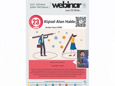 KİŞİSEL ALAN HAKKI BAŞLIKLI WEBINAR DÜZENLENECEK