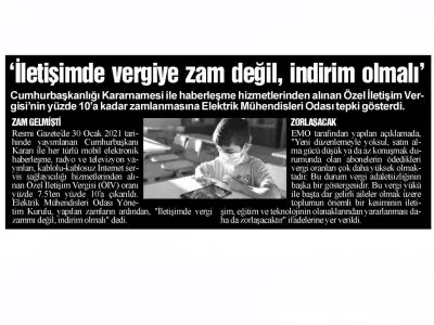 `İLETİŞİMDE VERGİYE ZAM DEĞİL, İNDİRİM OLMALI` (SAKARYA HALK)