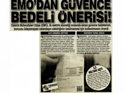 EMO DAN GÜVENCE BEDELİ ÖNERİSİ (ŞOK)