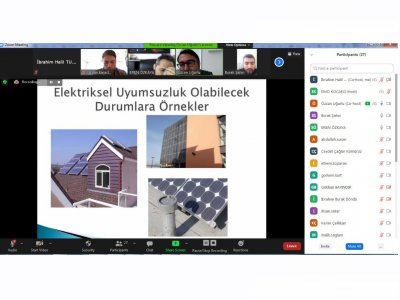 GÜNEŞ ENERJİSİ SİSTEMLERİ TESİSATI EĞİTİMİ ONLİNE DÜZENLENDİ