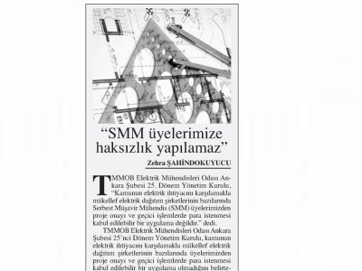 SMM ÜYELERİMİZE HAKSIZLIK YAPILAMAZ` (BAŞKENT GAZETESİ, 3.3.2021)
