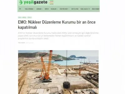 EMO: NÜKLEER DÜZENLEME KURUMU BİR AN ÖNCE KAPATILMALI (YEŞİLGAZETE.ORG)