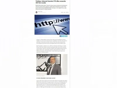 TÜRKİYE, İNTERNET HIZINDA 176 ÜLKE ARASINDA 101İNCİ SIRADA (SOZCU.COM.TR)