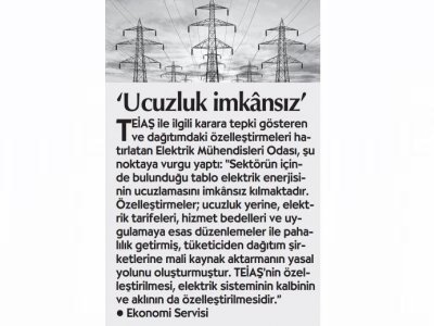 `UCUZLUK İMKANSIZ`  (CUMHURİYET)